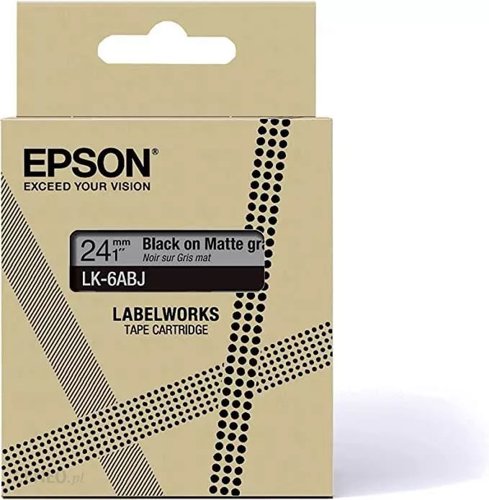 EPC53S672088 - Epson LK-6ABJ Black on Matte Light Gray Tape Cartridge 24mm - C53S672088