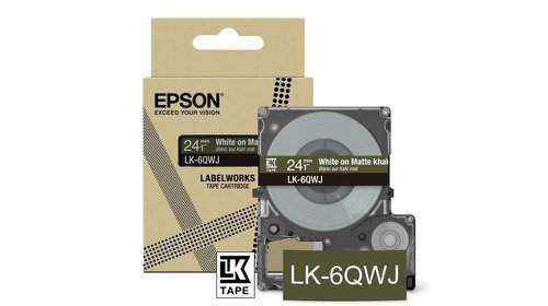 EPC53S672090 - Epson LK-6QWJ White on Matte Khaki Tape Cartridge 24mm - C53S672090