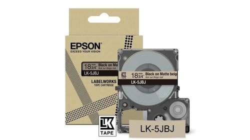 Epson LK-5JBJ Black on Matte Beige Tape Cartridge 18mm - C53S672091