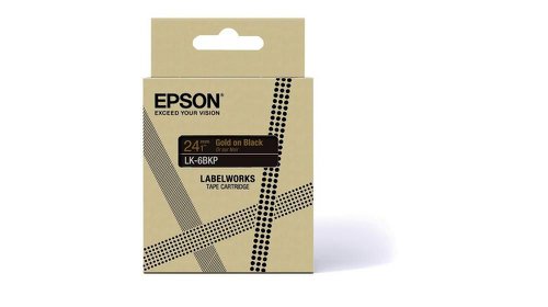 EPC53S672096 - Epson LK-6BKP Gold on Metallic Black Tape Cartridge 24mm - C53S672096