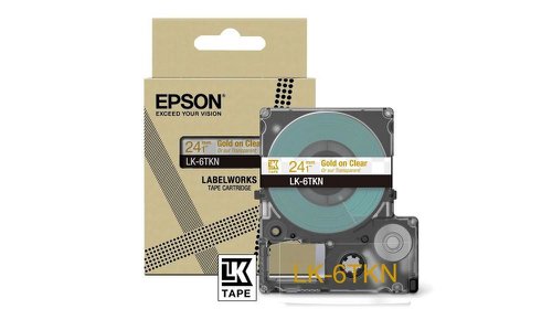 Epson LK-6TKN Gold on Metallic Clear Tape Cartridge 24mm - C53S672098