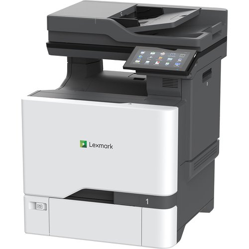 The Lexmark CX730de is designed for performance, security, and ease of use for mid-to-large workgroups at speeds up to 40 pages per minute. Single-pass two-sided scanning and a 17.8 cm tablet-like touchscreen make handling your tasks easy. Replacement cartridges with Unison™ Toner yield up to 22,000/10,500 black/colour pages to keep you going.