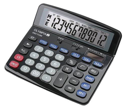 17501LM - Olympia 2503 12 Digit Desk Calculator Black 40183