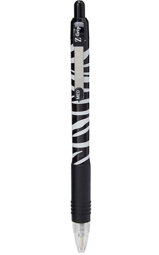 Zebra Z-Grip Animal Ballpoint Pen Zebra Print Medium Point Black (Pack 12) - 16801 Ballpoint & Rollerball Pens 37234ZB