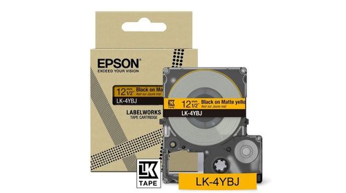 Epson LK-4YBJ Black on Matte Yellow Tape Cartridge 12mm - C53S672074