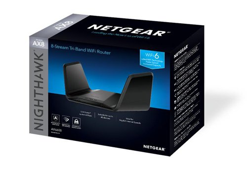 NETGEAR Nighthawk Tri-Band 5 Port 8-Stream AX6600 WiFi 6Gigabit Ethernet Router 8NE10324511 Buy online at Office 5Star or contact us Tel 01594 810081 for assistance