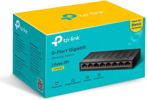 TP-Link LS1008G LiteWave 8 Port Unmanaged Gigabit Ethernet Desktop Switch Ethernet Switches 8TPLS1008G