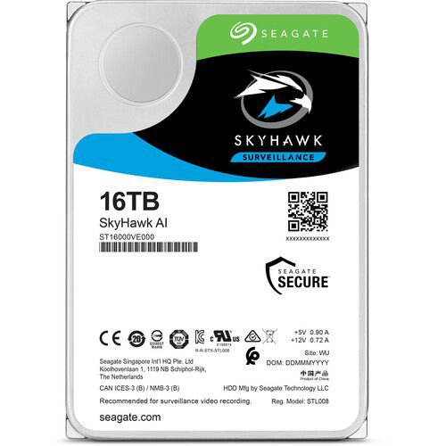Seagate Surveillance SkyHawk AI 16TB 3.5 Inch SATA III Internal Hard Drive Hard Disks 8SEST16000VE002