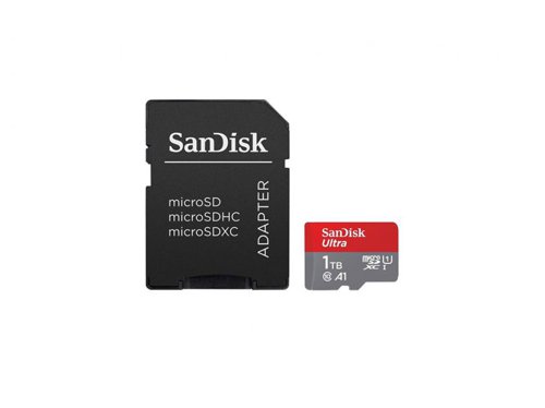 The SanDisk Ultra microSD™ UHS-I card with SD adapter gives you the freedom to shoot, save and share more than ever before. With capacities up to 1TB, our SanDisk Ultra microSD card has room for even more hours of Full HD video and delivers transfer speeds of up to 150MB/s to help you move that content fast. Ideal for Android™ smartphones and tablets, the card loads apps faster with A1-rated performance.