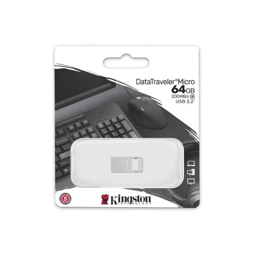 Kingston Technology DataTraveler 64GB Micro USB-A Flash Drive  8KIDTMC3G264GB