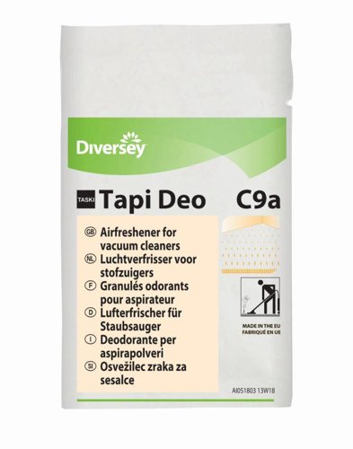 These Taski Tapi Deo Vacuum Cleaner crystals are small fragrance granules which once inside the vacuum cleaning bag, release a fragrance which helps to freshen the room and neutralises the malodours which come from the vacuum cleaner. They are easy to use for yourself at home or staff in the workplace.