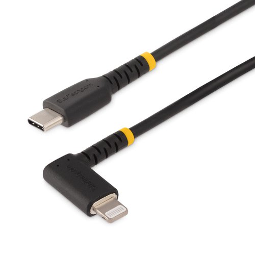 StarTech.com 2m USB C to Lightning Angled Black Cable