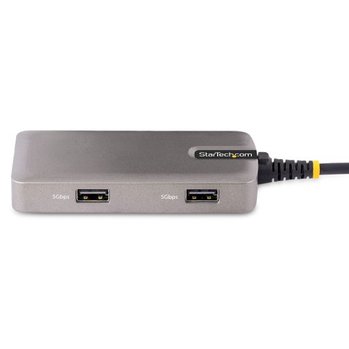This Works With Chromebook (WWCB) certified USB-C Multiport Adapter supports up to 4K 60Hz HDMI 2.0b (HDR10) via DP Alt Mode. The USB-C dock converts a USB-C laptop or tablet, such as a Chromebook, Dell XPS, or a MacBook, into a workstation. The adapter connects to a host computer's USB-C, USB4, or Thunderbolt 3/4 port. It features one HDMI video output, a 2-Port USB 3.2 Gen 1 (5 Gbps) Hub, and Gigabit Ethernet. Connect a laptop USB-C power supply to the dedicated USB Power Delivery (PD) 3.0 port, located on the Multiport Adapter, to charge the laptop. The Multiport Adapter features an extra-long built-in 12-inch (30 cm) USB-C host cable.This USB-C Multiport Adapter is tested and certified to meet Google's compatibility standards ensuring seamless operation with Chromebook devices. The Multiport Adapter is ideal for setup and deployment in business and education environments. Automatic firmware updates are available through ChromeOS for maximum security, compatibility, and performance.