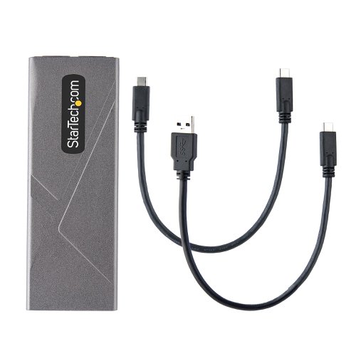 StarTech.com USB-C 10Gbps to M.2 NVMe or M.2 SATA SSD Enclosure Tool-free Drive Enclosures 8STM2USBCNVMESATA
