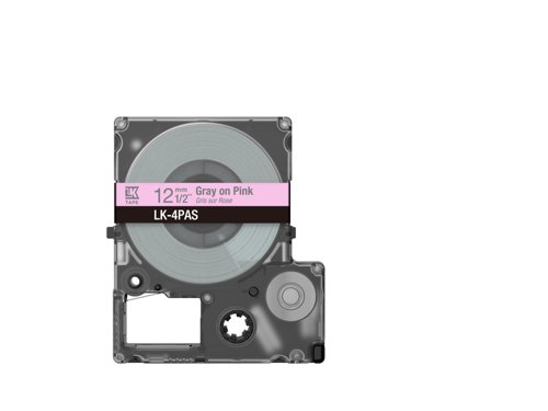EPC53S672103 - Epson LK-4PAS Gray on Soft Pink Tape Cartridge 12mm - C53S672103
