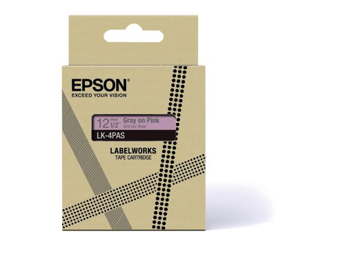 EPC53S672103 - Epson LK-4PAS Gray on Soft Pink Tape Cartridge 12mm - C53S672103