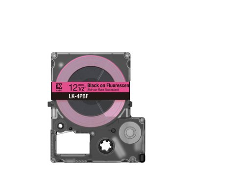 EPC53S672100 - Epson LK-4PBF Black on Fluorescent Pink Tape Cartridge 12mm - C53S672100