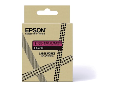 EPC53S672100 - Epson LK-4PBF Black on Fluorescent Pink Tape Cartridge 12mm - C53S672100