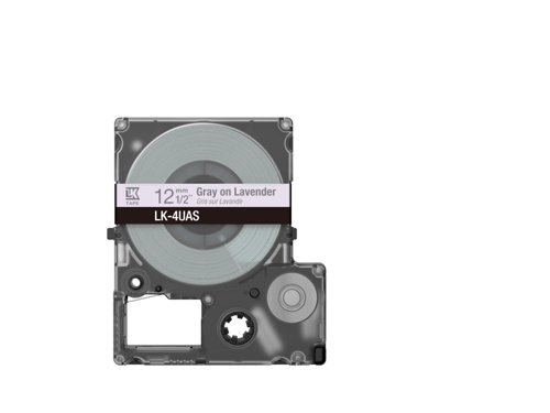 EPC53S672107 - Epson LK-4UAS Gray on Soft Purple Tape Cartridge 12mm - C53S672107