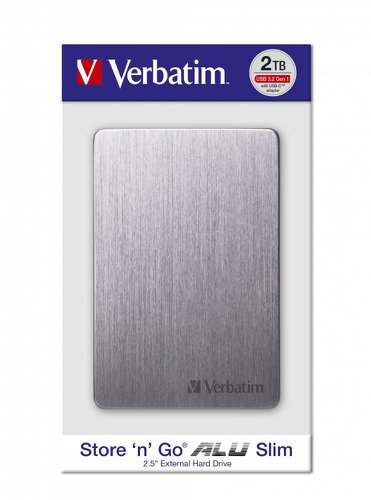 Verbatim Store'N'Go Alu Slim 2.5” HDD USB 3.2 Gen - Grey 53665