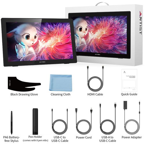 XPARTIST222ND | The XP-PEN Artist 22 (2nd Generation) comes with a strikingly large 21.5-inch display. It features 1080p resolution, has a superb colour accuracy of 86% NTSC (Adobe® RGB?90%,sRGB?122%), and it delivers more vibrant and realistic images and videos.The XP-PEN Artist 22 (2nd Generation) supports a USB-C to USB-C connection, which allows you to connect your iMac, Mac Book Pro, or Windows computer without using an adapter.With better accuracy, the Artist 22 (2nd Generation) lets you draw with more precise cursor positioning, even at the four corners. This ensures a satisfying drawing experience.With a response time of 8ms, it responds nimbly to any pen movement and ensures the swift and smooth presentation of every line and stroke input onto the screen, bringing you a familiar drawing experience.The battery-free stylus supports up to 60 degrees of tilt function and 8,192 pressure sensitivity levels, helping you to effortlessly create exquisite strokes and seamless shading.By connecting your full-featured USB-C supported Android phone to the Artist 22 (2nd Generation), you can project your phone screen onto a bigger display, which enables you to watch shows, play games, and listen to music easily.