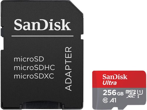 SanDisk Ultra 256GB UHS-I Class 10 MicroSDXC Memory Card and Adapter 8SD10374735 Buy online at Office 5Star or contact us Tel 01594 810081 for assistance