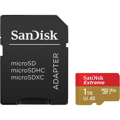 SanDisk Extreme 1TB Class 3 UHS-I MicroSDXC Memory Card and Adapter
