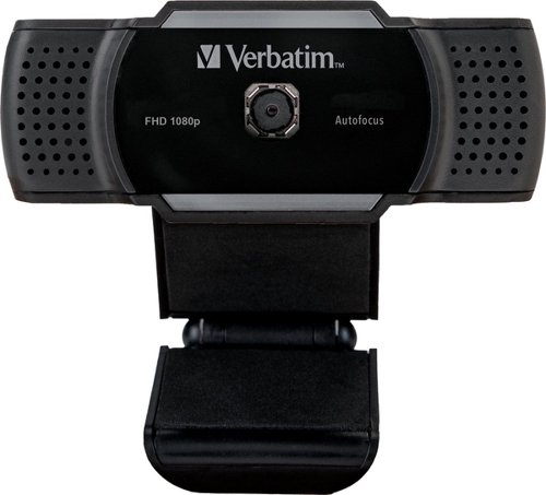 VER49578 | Setup your workspace professionally, whether you are at home or in the office, with the versatile Verbatim AWC-01 webcam. Keep your video calls crystal clear with Full 1080p HD resolution and 30fps at 2K. The autofocus function ensures that your face remains clear on camera while the auto white balance adjusts the video for well-exposed lifelike colours, even in dim lighting. With a 75 degree field of view, the camera captures head and shoulders plus some of your background, giving a glimpse into your workspace.The AWC-01 comes equipped with an integrated omnidirectional microphone delivering crisp, clear audio up close while also picking up voices from up to 4 metres away. The webcam also comes with a detachable privacy lens cover to provide peace of mind and protect the lens when the camera is not in use.The webcam can be attached to the top of a laptop screen with the clamp. The clamp also has an anti-slip surface ensuring it remains stable in use on the laptop or on the desktop. It can also be used with a tripod (not included) to get the perfect height and placement for video calls. Verbatim AWC-01 webcam supports a variety of the most popular video conference software, including: Zoom, Teams, OBS, Facebook, YouTube, Xbox one, XSplit, Skype, Twitch and Google Meet. Simple and easy to use, just plug into a USB-A port, set it up in your workspace and you're ready to go.
