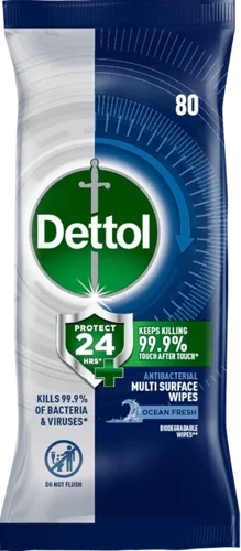 Dettol Protect 24 Multi Surface Wipes (Pack 80) - 3246241