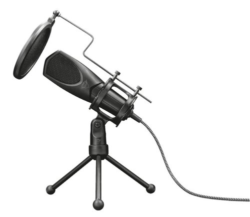 USB microphone with tripod for streaming, podcasts, vlogs and voice-overs.