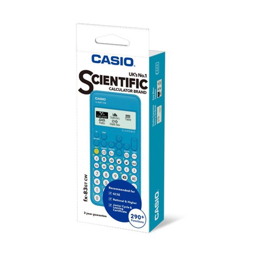CS61551 Casio Classwiz Scientific Calculator Blue FX-83GTCW-BU-W-UT