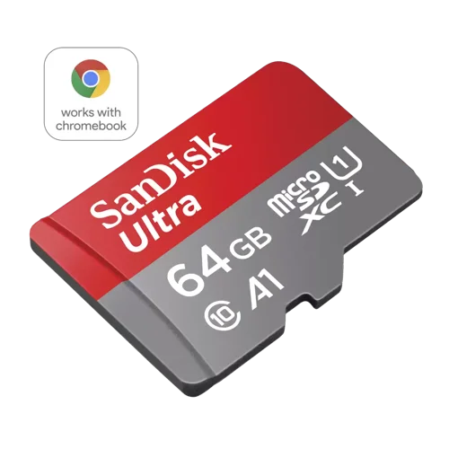 The SanDisk Ultra® microSD™ UHS-I card gives you the freedom to store and access your photos, videos, files and more. It’s tested and certified to work seamlessly with Chromebooks, giving you peace of mind right from the start. With capacities up to 512GB, you’ll have room for hours of Full HD video and transfer speeds of up to 150MB/s help you move your content fast.