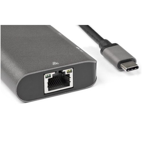 8ST10324119 | This USB-C multiport adapter with HDMI® turns your MacBook Pro, Dell XPS, or other USB-C™ laptops into a workstation, anywhere you go. The USB Type-C multiport adapter provides 4K HDMI video output, a USB Type-C™ port (data/power), two USB 3.2 Gen 2 Type-A (10Gbps) ports, and a Gigabit Ethernet port, all through one connection to your laptop's USB-C or Thunderbolt 3™ port. Plus, it offers advanced charging through USB Power Delivery 3.0 and an extra-long attached 10-inch (25 cm) host cable for an extended reach to offer more set up flexibility.