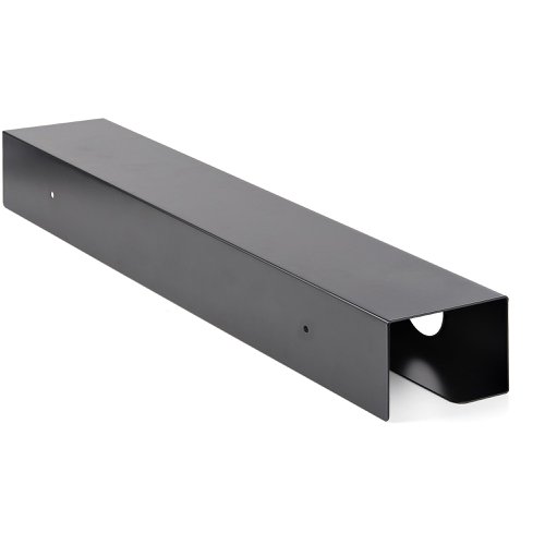 Organise your workstation cables with this under-desk cable tray that keeps your cords and power bars off the floor while preventing tangles & trip hazards; (600mm x 114mm x 76mm)