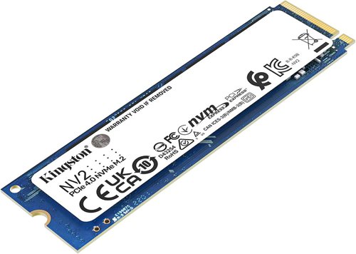 Kingston Technology NV2 M.2 500GB PCI Express 4.0 NVMe Internal Solid State Drive Solid State Drives 8KISNV2S500G