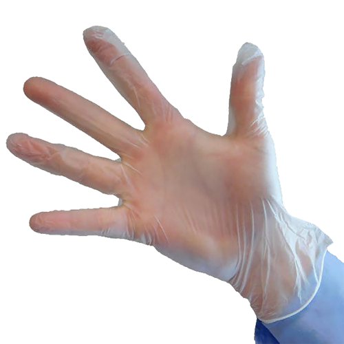 15082TC | Made from vinyl these gloves are ideal for those with a latex-allergy.