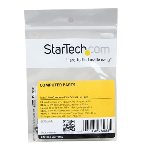 StarTech.com PC Mounting Computer Screws M3 x 0.25in Long Standoff - 50 Pack