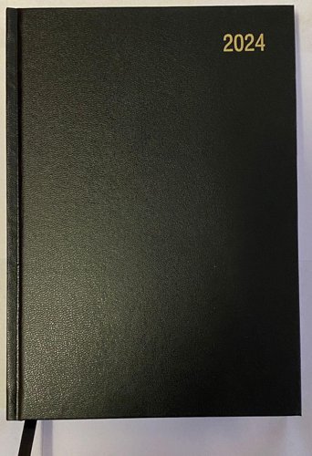 ValueX Diary A4 Day To Page Appointment 2024 Black - OFFICEA41A Black
