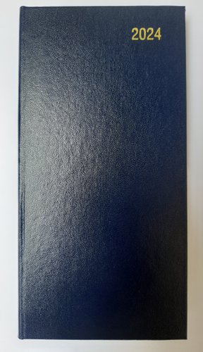 ValueX Slim Pocket Diary Week To View 2024 Blue - BUSSLIM1 Blue
