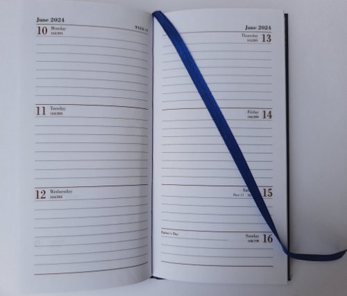 Essentials Slim Pocket Week To View 2024 Blue Diary