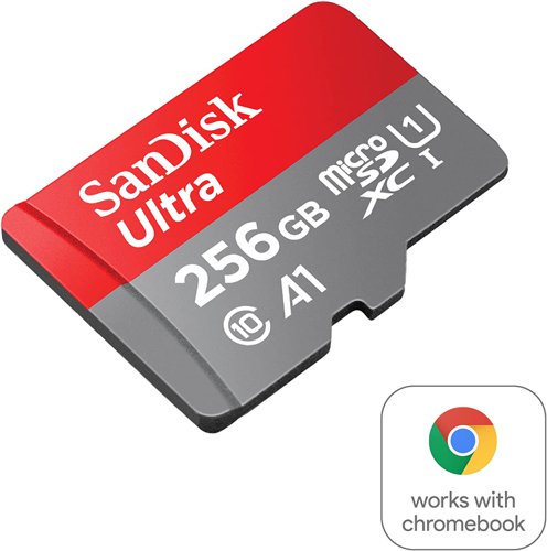The SanDisk Ultra® microSD™ UHS-I card gives you the freedom to store and access your photos, videos, files and more. It’s tested and certified to work seamlessly with Chromebooks, giving you peace of mind right from the start. With capacities up to 512GB, you’ll have room for hours of Full HD video4 and transfer speeds of up to 150MB/s2 help you move your content fast.