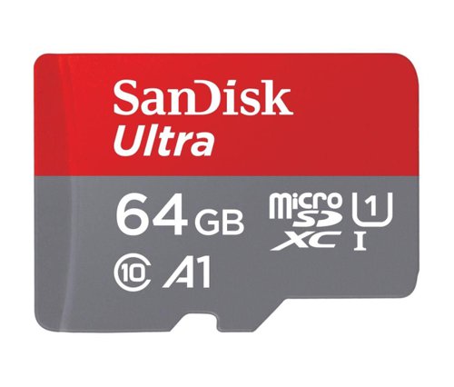 Sandisk Ultra 64GB A1 UHS-I U1 Class10 MicroSDXC Memory Card and Adapter 8SD10374854 Buy online at Office 5Star or contact us Tel 01594 810081 for assistance
