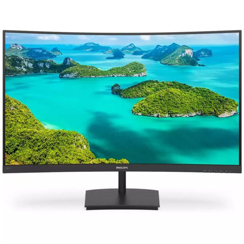 8PH241E1SC | Simply immersiveThe 24” curved E line display offers a truly immersive experience in a stylish design. Experience crisp Full HD visuals and smooth action with AMD FreeSync™ technology.
