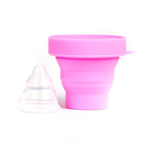UNI39765 Unicorn Medical Grade Silicone Menstrual Cup/Sterilising Unit Pink Unipink