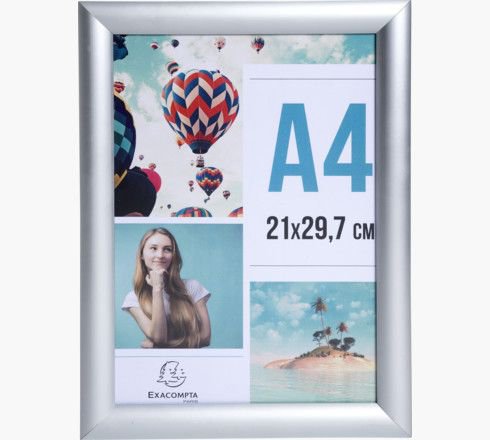 Exacompta Wall Snap Frame Poster Holder Aluminium A4 Crystal (Pack 1) -  8494358D