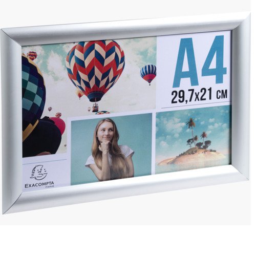 14921EX - Exacompta Wall Snap Frame Poster Holder Aluminium A4 Crystal (Pack 1) -  8494358D
