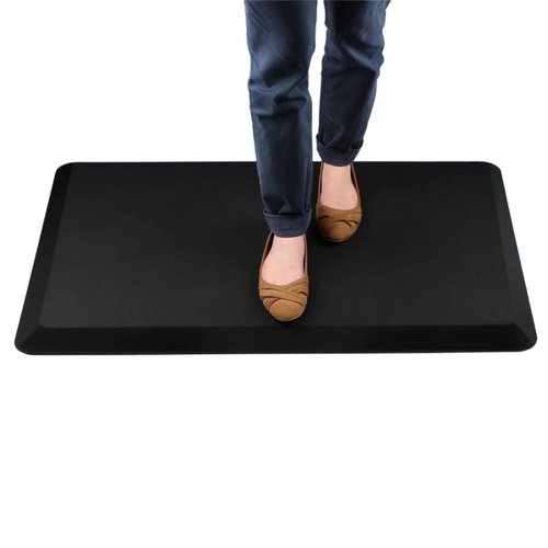 The Standing Comfort Mat's deep, supportive structure reduces fatigue when standing for long periods, with an easy-to-clean soft cover.