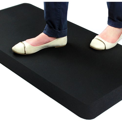 The Standing Comfort Mat's deep, supportive structure reduces fatigue when standing for long periods, with an easy-to-clean soft cover.
