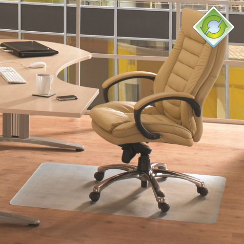 Ecotex Evolutionmat Enhanced Polymer Anti-Slip Office Chair Mat Floor Protector for Hard Floors 120 x 90cm Clear - UFRECO123648AEP Chair Mats 11413FL
