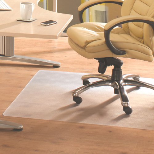 Advantagemat PVC Rectangular Office Chair Mat Floor Protector for Hard Floors 120 x 90cm Clear - UFR129225EV Chair Mats 11371FL